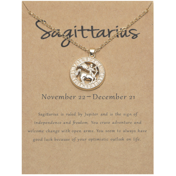 Zodiac constellation pendant necklace, texture detail