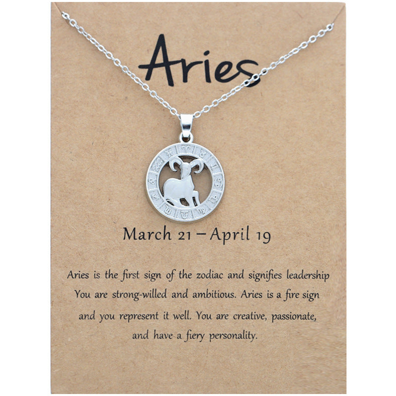 Zodiac constellation pendant necklace, lifestyle view