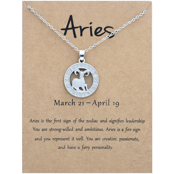 Zodiac constellation pendant necklace, texture detail