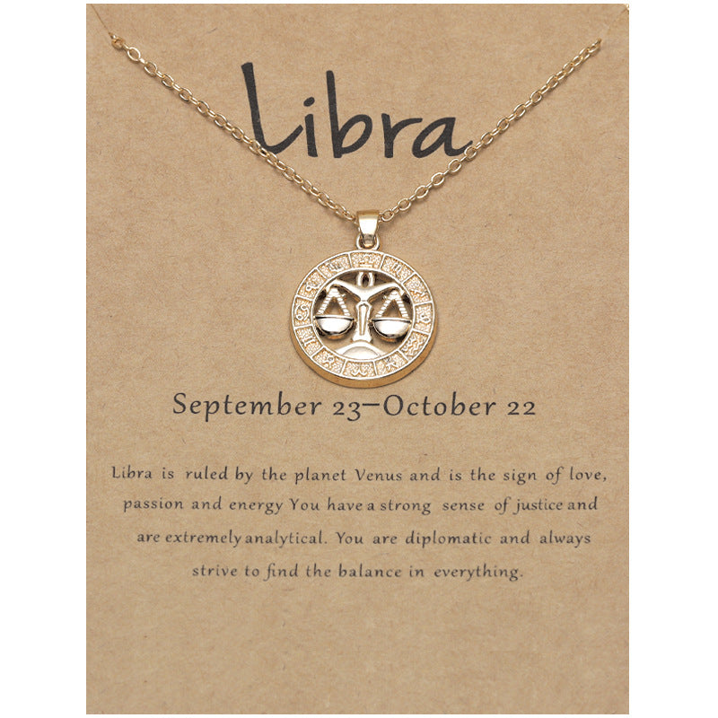Zodiac constellation pendant necklace, lifestyle view