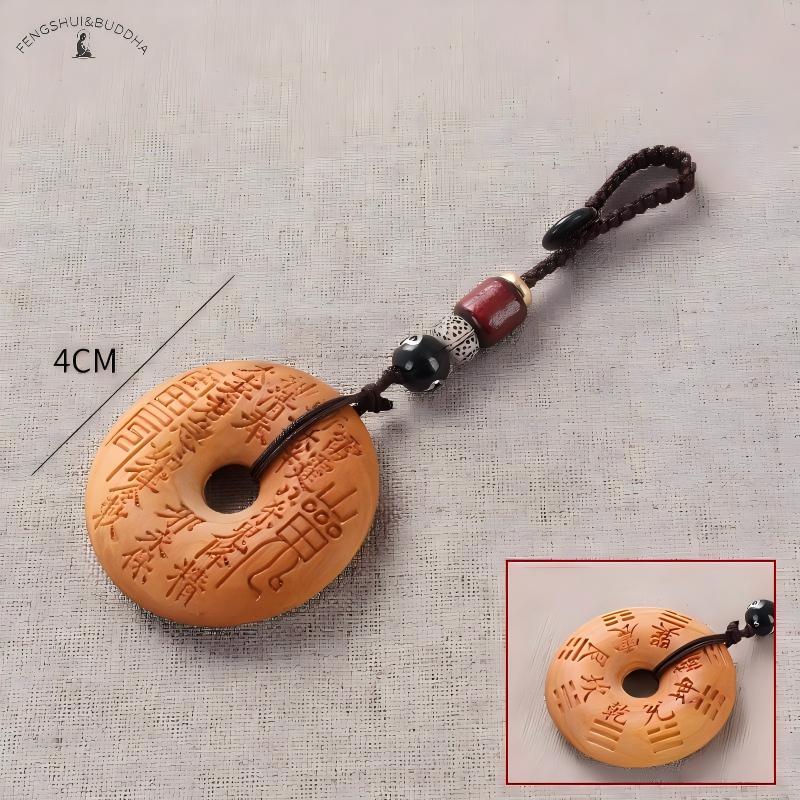 Thunder-Struck Peach Wood Bagua Shan Gui Coin | Daoist Shield Secondary image