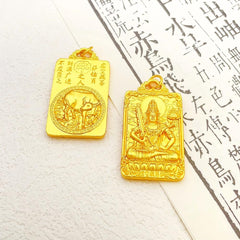 Tibetan 12 Zodiac Dragon Year Guardian Deity Pendant – Vairocana Buddha Amulet for Protection, Wisdom & Destiny Alignment