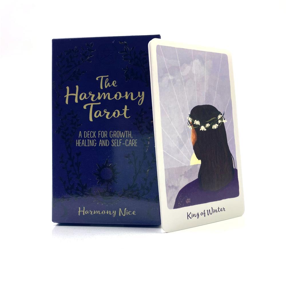 Trendy Tarot Deck – Stacked tarot cards with guide booklet beside deck box, personality reading kit
