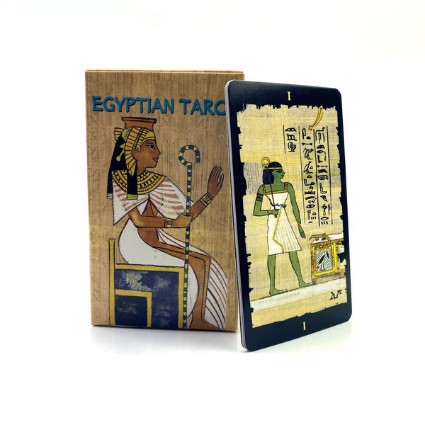 Trendy Tarot Deck – Several tarot cards laid flat showing different face designs, collectible card set