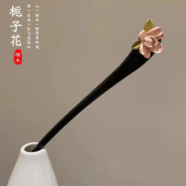 Jade Orchid Wooden Hairpin – option1550, image 5, spiritual ring