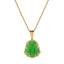 18K Gold Filled Laughing Buddha Jade Necklace – Worn on neck showing pendant placement, flattering length