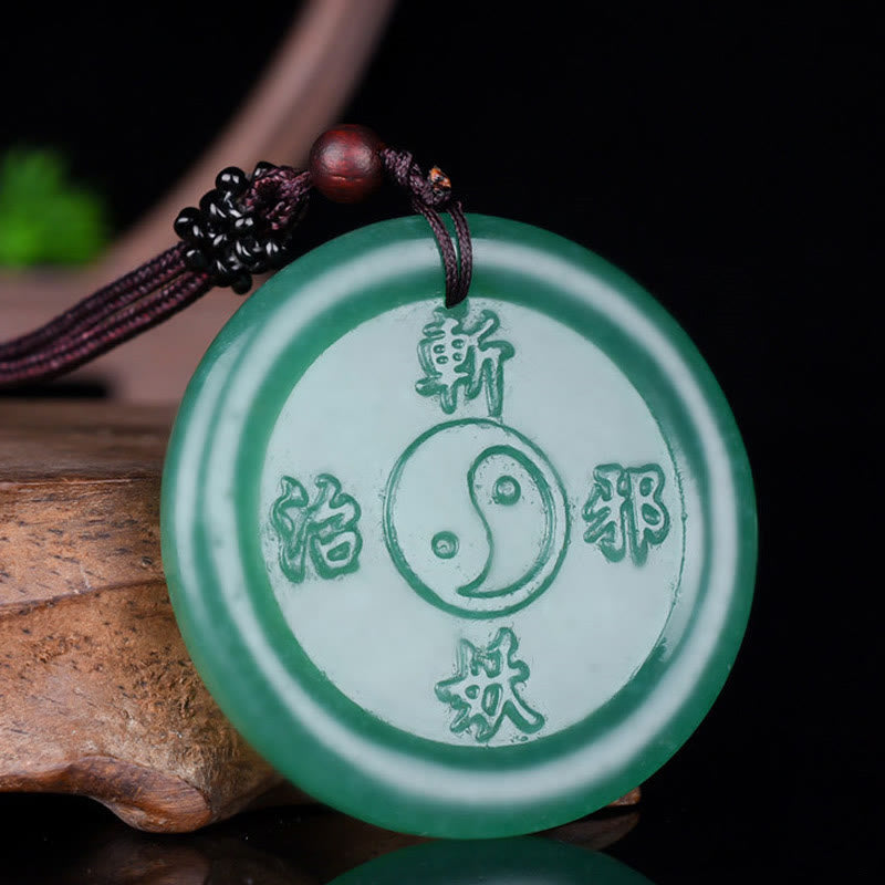 Green Aventurine Yin Yang Necklace Pendant Secondary image