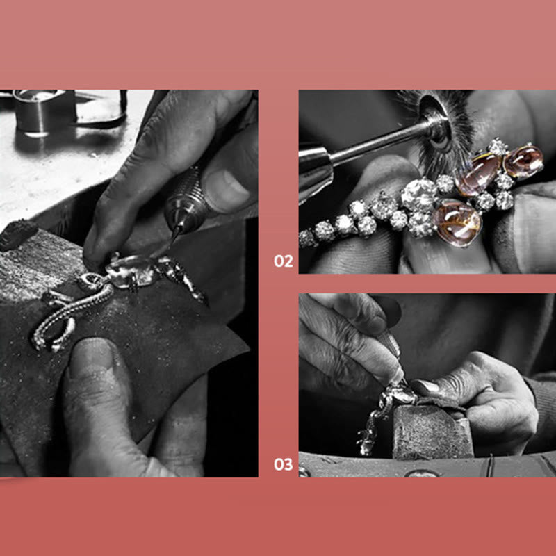 925 Silver Dragon Bracelet - Artisan hands polishing jewelry at workshop bench, handcrafted quality