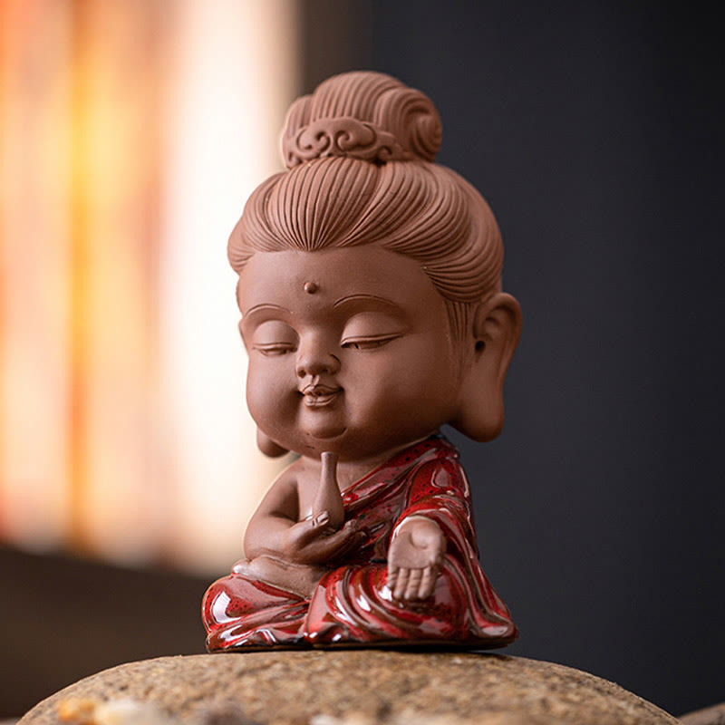 Gautama Kwan Yin Ceramic Set – ceramic bottom with maker stamp and glaze pool, quality sign