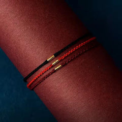 925 Sterling Silver Lucky Gold Bead Braided Bracelet – Red / Bracelet(Wrist Circumference 13-20cm), image 3, healing bracelet