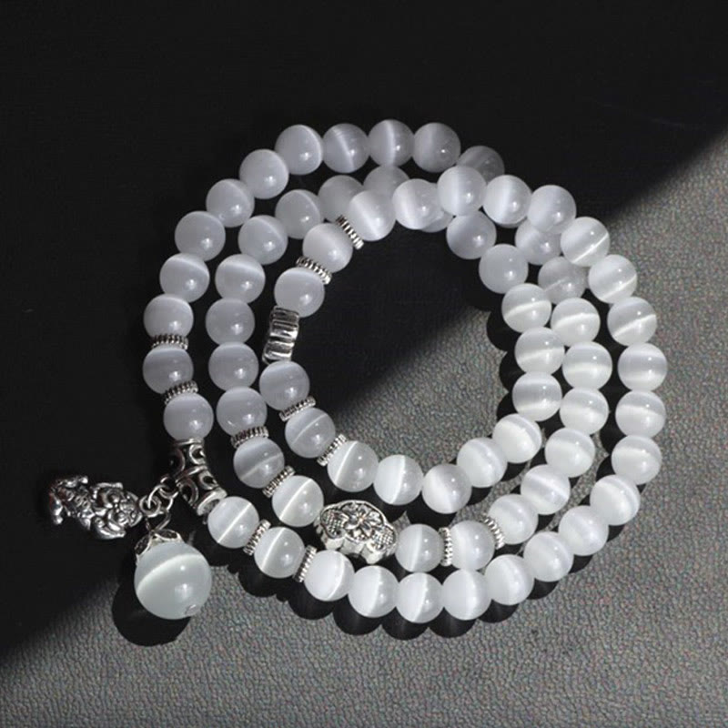 Cat Eye PiXiu Triple Wrap Bracelet, image 7, healing bracelet