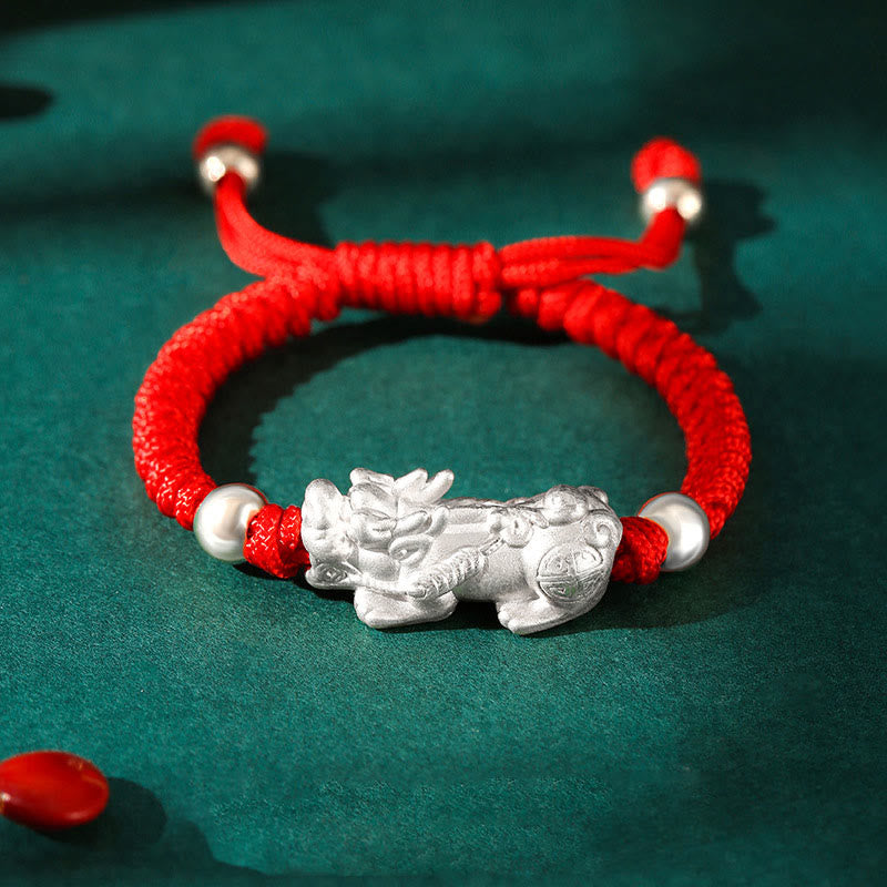 999 Sterling Silver PiXiu King Kong Knot Kids Bracelet, image 13, healing bracelet