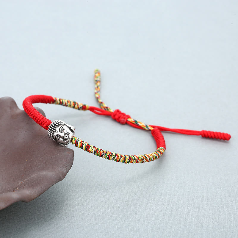 Handmade King Kong Knot Buddha Bracelet – Traditional Chinese king kong knot weaving with jade Buddha charm, artisan craft