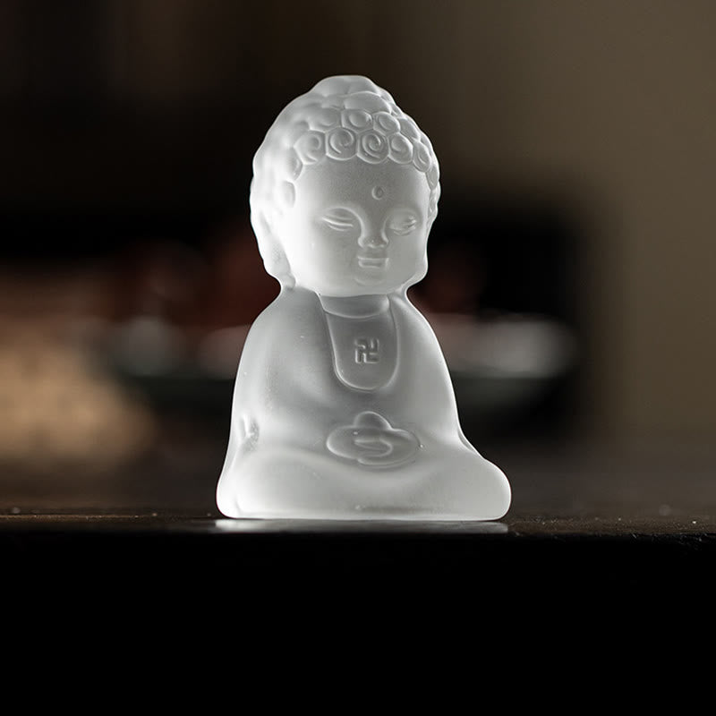 Mini Tathagata Buddha Liuli Serenity Desk Decoration – Hand polished liuli finish, mindful workspace decor