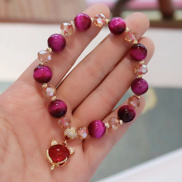 Red Tiger Eye PiXiu Fox Protection Self Confidence Bracelet, image 7, healing bracelet
