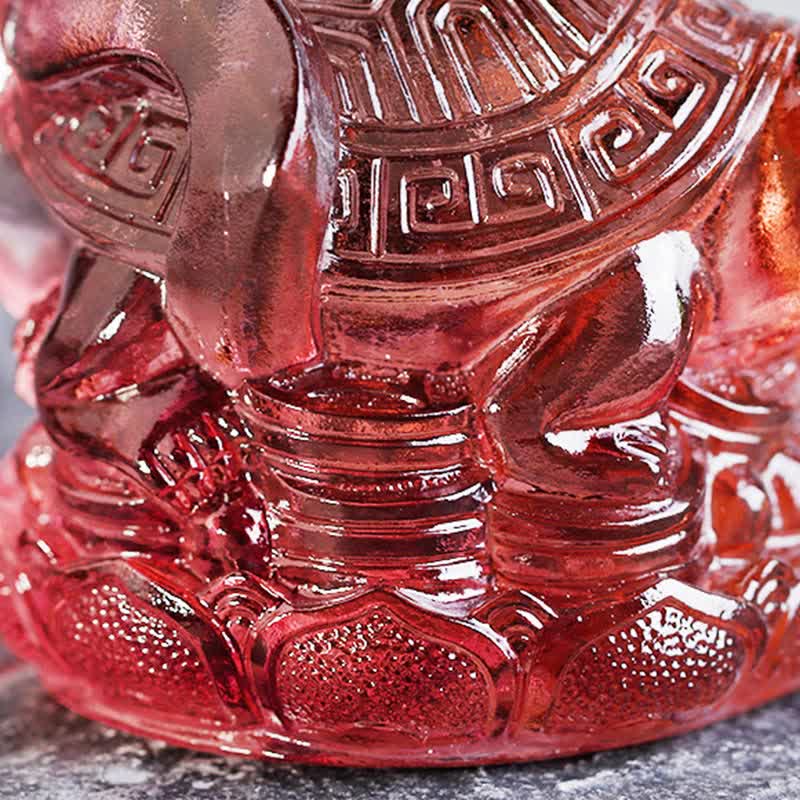 Black Tortoise Base Detail - ruby red lotus pedestal with geometric patterns, ornate