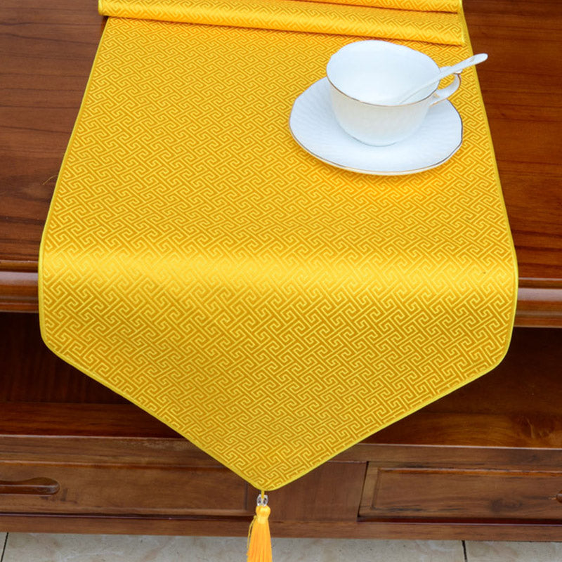 Tibetan Dragon Vajra Jacquard Altar Table Runner | Luck