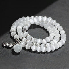 Cat Eye PiXiu Triple Wrap Bracelet – Green Cat's Eye, image 3, healing bracelet