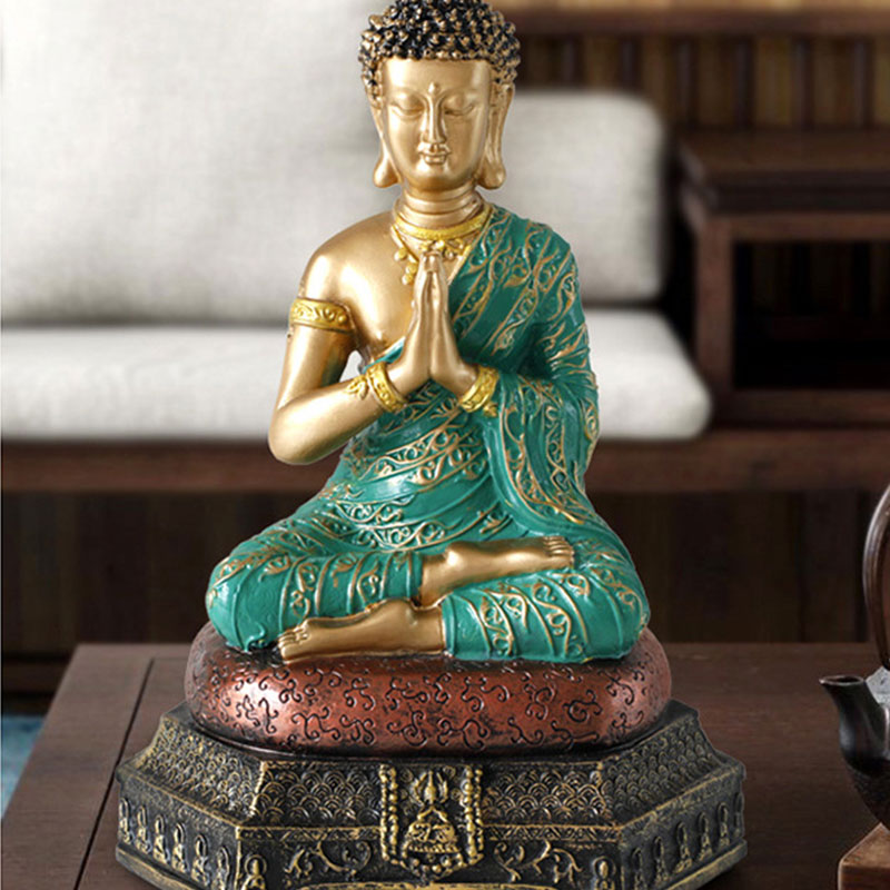 Buddha Compassion Resin Art – warm ivory tone gentle curves, Zen garden indoor display