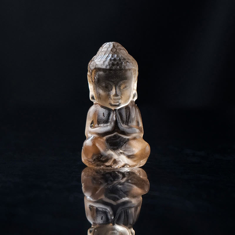 Crystal Buddha Necklace Amethyst Citrine Healing Pendant Spiritual Decoration – amethyst lotus charm, zen yoga jewelry