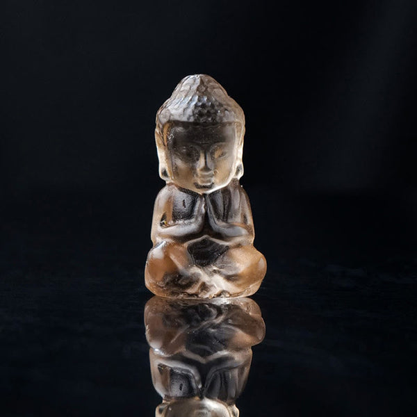 Crystal Buddha Necklace Amethyst Citrine Healing Pendant Spiritual Decoration – amethyst lotus charm, zen yoga jewelry