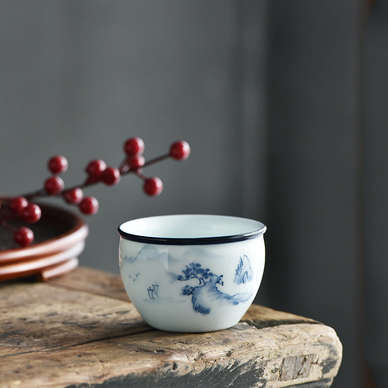 Koi Landscape Teacup – Macro of painted tree branches and koi fins