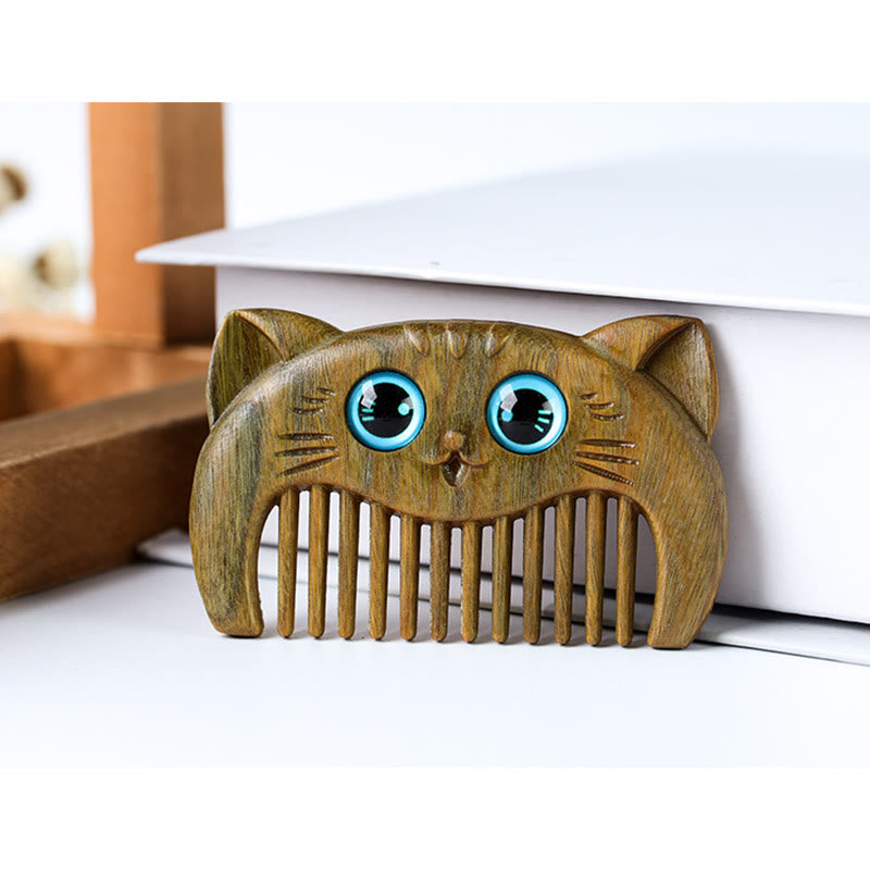 Green Sandalwood Cat Portable Comb, image 7