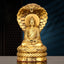 Buddha Shakyamuni Snake Copper Statue Home Offering Decor – front view Naga shelter, serpent protection art