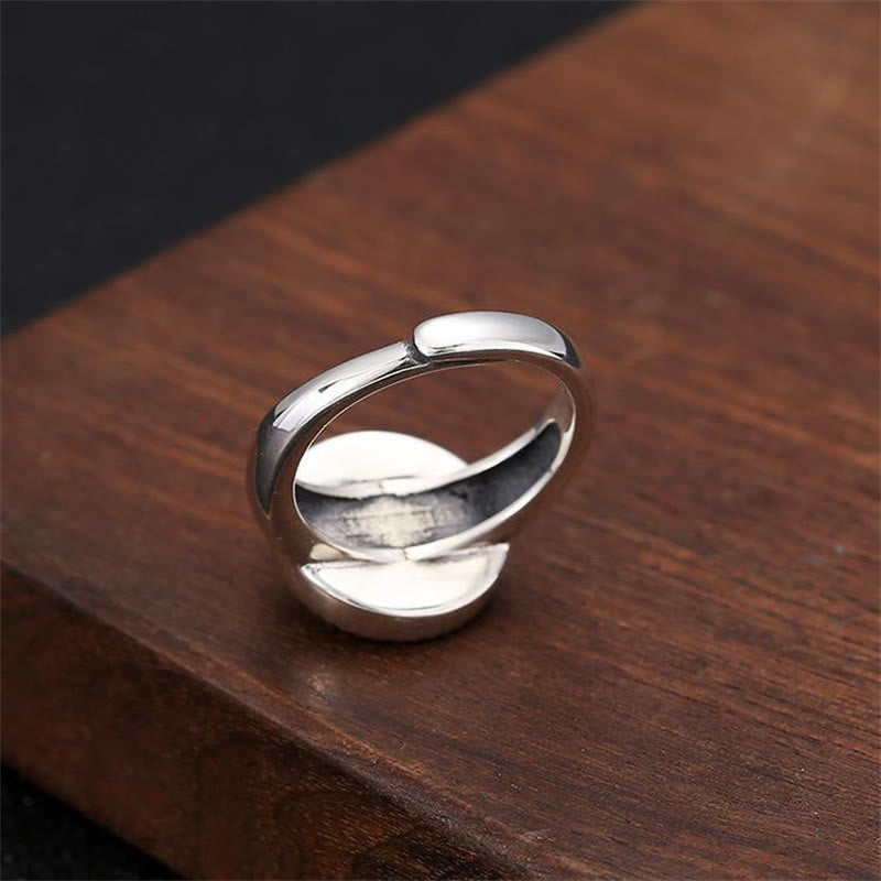 Tibetan Om Mani Padme Hum Ring – Red stone on white background, Tibetan ring