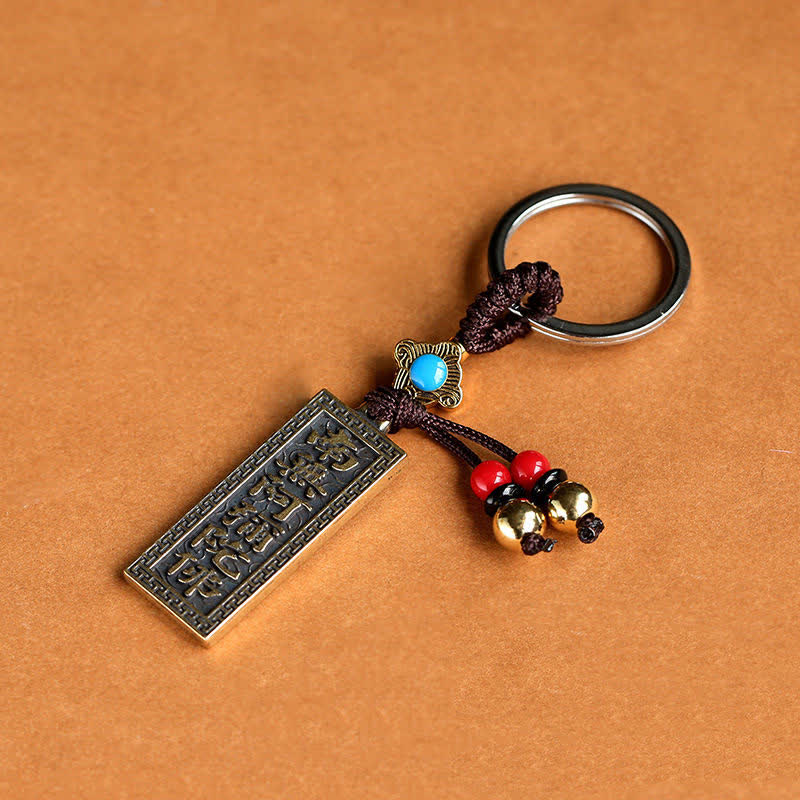 Namo Amitabha Peace Blessing Keychain – Refined Buddha blessing keyring with smooth finish, zen everyday carry