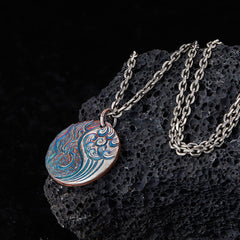 990 Sterling Silver Yin Yang Pendant | Water Fire Balance
