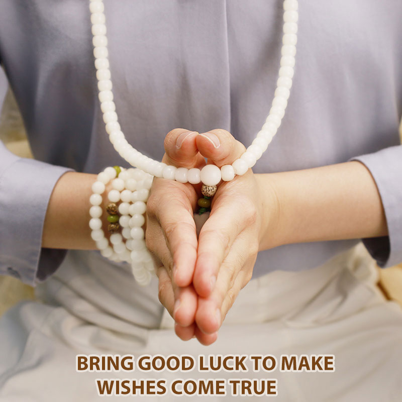 Jade Bodhi Lotus Mala Bracelet, image 13, healing bracelet