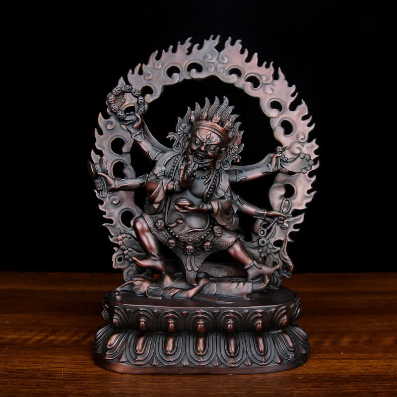 Mahakala Bodhisattva Copper – ornate weapon details robust stance, spiritual home shrine