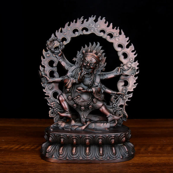Mahakala Bodhisattva Copper – ornate weapon details robust stance, spiritual home shrine