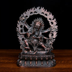 Mahakala Bodhisattva Copper – ornate weapon details robust stance, spiritual home shrine
