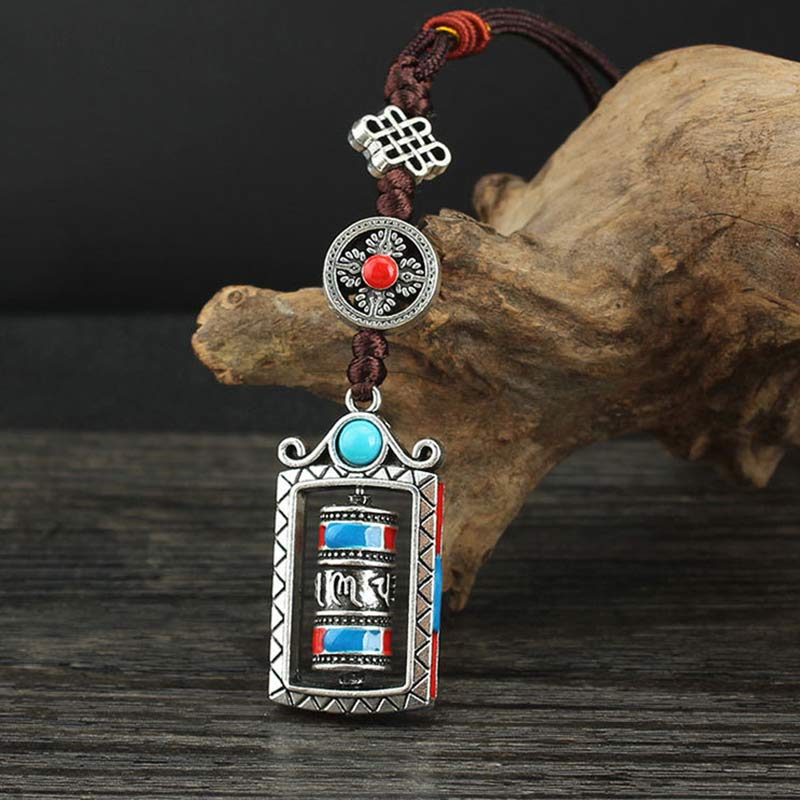 Om Mani Padme Hum Prayer Wheel Knot Keychain Secondary image