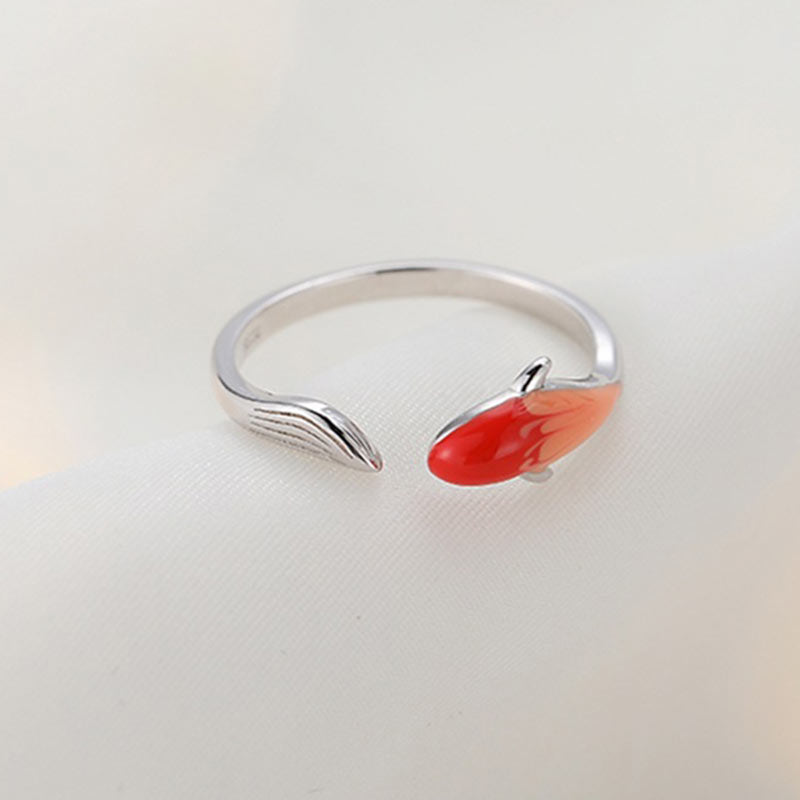 Copper Koi Fish Adjustable Ring – koi fish symbolism card explaining balance luck and love meaning