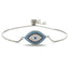 Evil Eye Healing Bracelet – Adjustable silver chain bracelet with nazar evil eye, protection jewelry