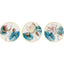 Lotus Flower Wall Art – Three gold-framed round canvases showing bud, seed pod and full bloom, watercolor, zen decor