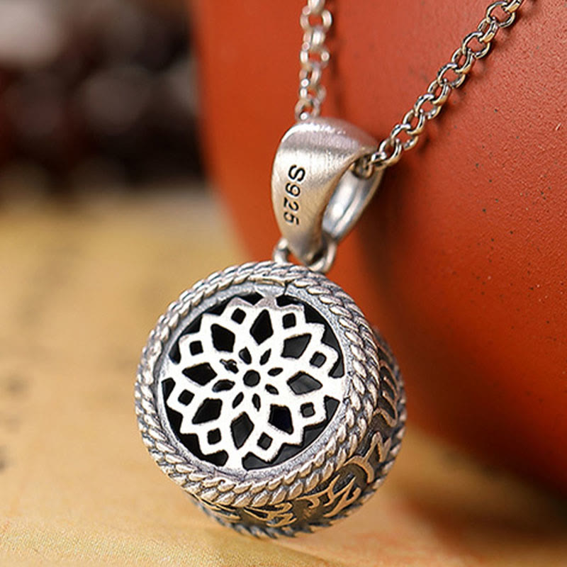 925 Sterling Silver Lapis Lazuli Om Mani Padme Hum Pendant