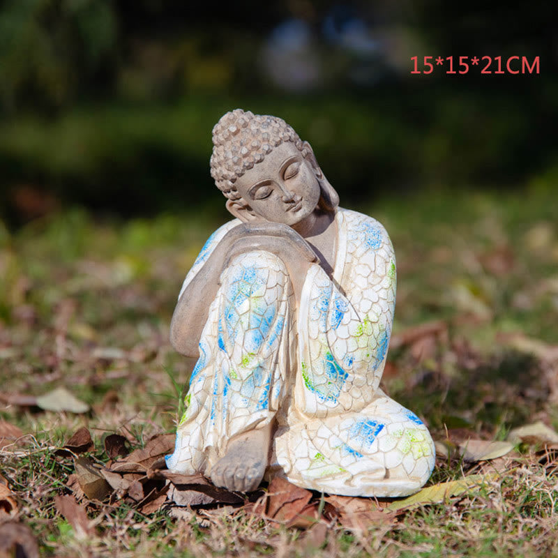 Yellow Jambhala Copper Buddha Statue – protective velvet base pad, scratch free placement