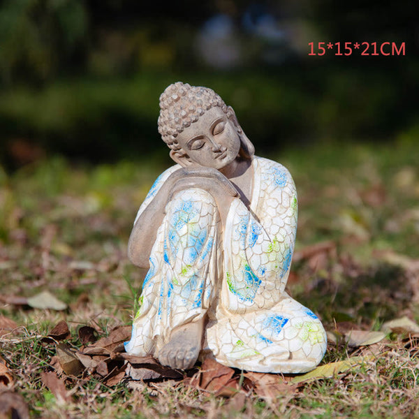 Yellow Jambhala Copper Buddha Statue – protective velvet base pad, scratch free placement