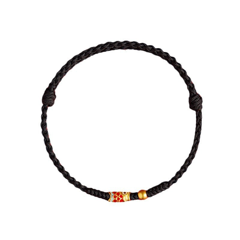 925 Silver Koi Fish Braided Rope Bracelet, image 8, healing bracelet