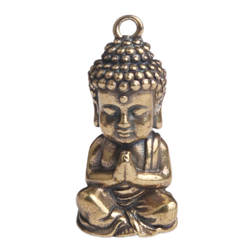 Copper Keychain – with keys attached, Buddha pendant daily use