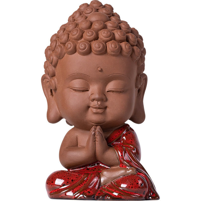 Gautama Kwan Yin Ceramic Set – Gautama Buddha hair curls and ushnisha detail, iconic head shape