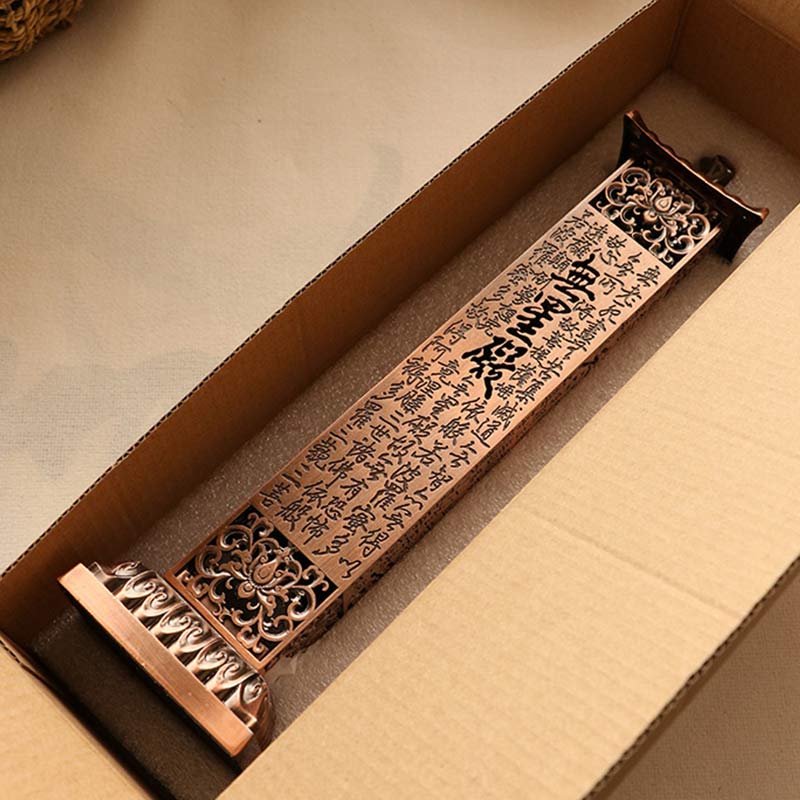 Heart Sutra Incense Burner – tower displayed in cardboard packaging, reverent