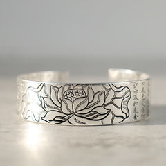 Pulsera tibetana de loto de cobre blanco de la suerte