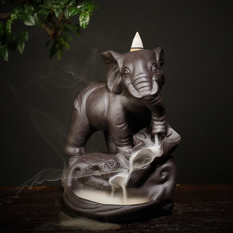 Purple Clay Elephant Backflow Incense Burner Zweitbild