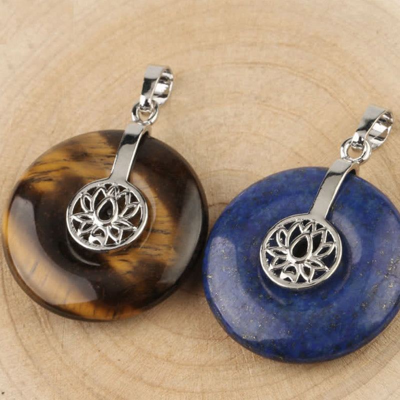 Various Crystal Lotus Pendant Necklace