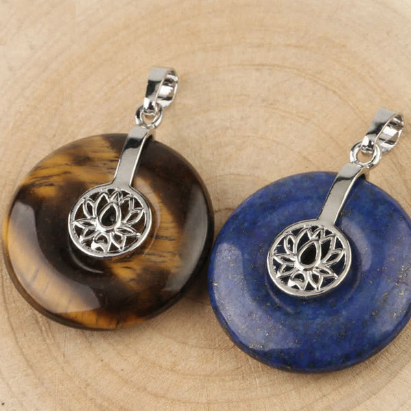 Various Crystal Lotus Pendant Necklace